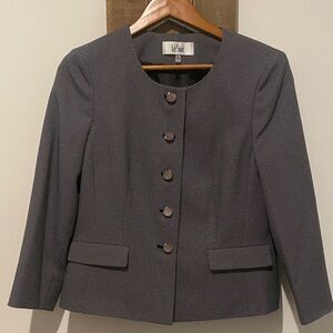 Le Suit Women's Black and White Textured Blazer